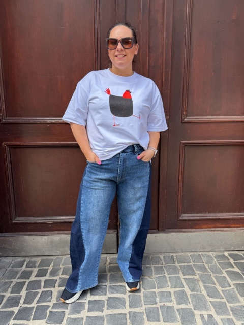 T-shirt TOMI Rivabella biały kurczak