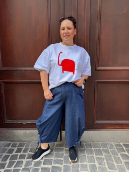 T-shirt TOMI Rivabella biały słoń