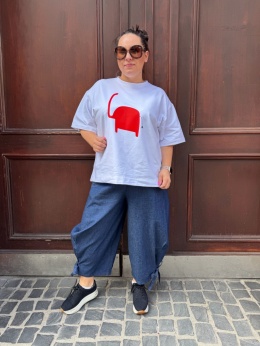 T-shirt TOMI Rivabella biały słoń