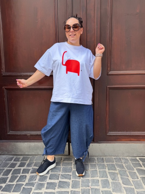 T-shirt TOMI Rivabella biały słoń