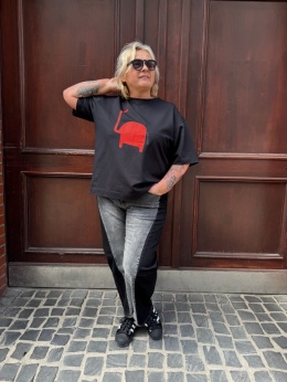 T-shirt TOMI Rivabella czarny słoń