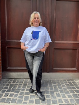 T-shirt TOMI Rivabella piesek biały