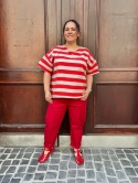 Bluzka Bluza FIDŻI Wendy Trendy pasy czerwone