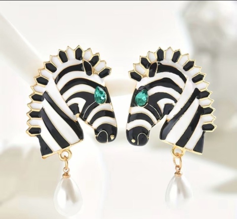 Kolczyki ZEBRA