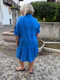 Sukienka BABET len niebieska