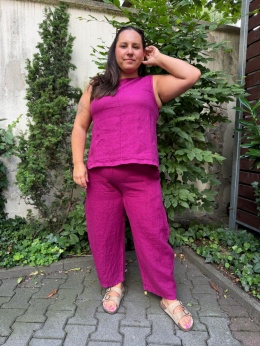 Bluzka ALA len magenta