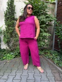 Bluzka ALA len magenta