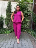 Bluzka ALA len magenta