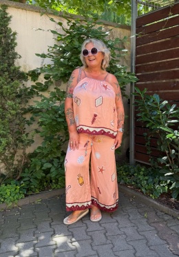 Bluzka top Carmen brzoskwinia