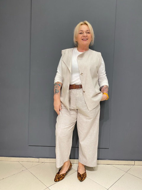 Kamizelka TRINI Rivabella len beż