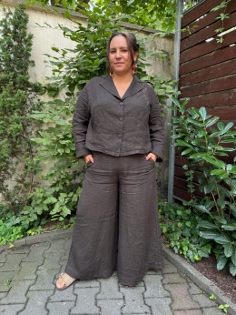 Żakiet AURA Wendy Trendy len czekolada
