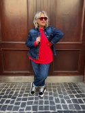 Kurtka Jeans KAREN SUN SUN granatowa