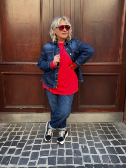 Kurtka Jeans KAREN SUN SUN granatowa