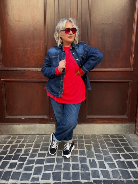 Kurtka Jeans KAREN SUN SUN granatowa