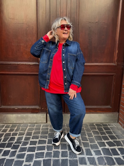 Kurtka Jeans KAREN SUN SUN granatowa