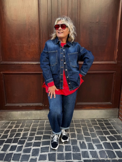 Kurtka Jeans KAREN SUN SUN granatowa
