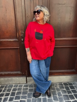 Longsleeve bluzka UPSALA Rivabella KURA HENIA czerwona