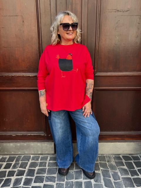 Longsleeve bluzka UPSALA Rivabella KURA HENIA czerwona