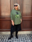 Longsleeve bluzka UPSALA Rivabella PIES LUK zielona