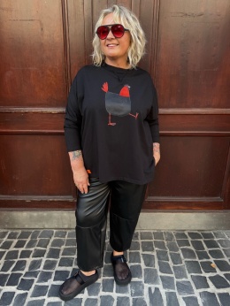Longsleeve bluzka UPSALA Rivabella KURA czarna