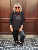 Longsleeve bluzka UPSALA Rivabella KURA czarna