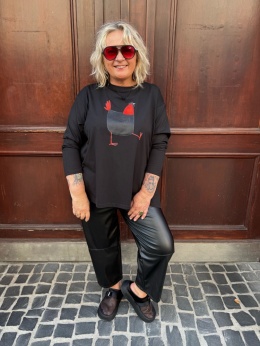 Longsleeve bluzka UPSALA Rivabella KURA czarna