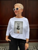Longsleeve bluzka BATER królik biała