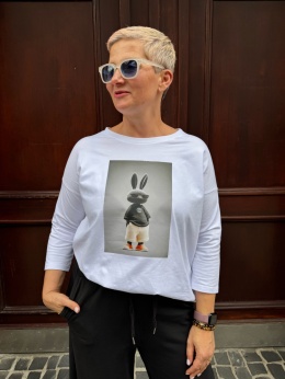 Longsleeve bluzka BATER królik biała