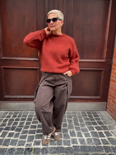 Sweter WOOD terakota
