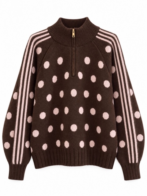 Sweter DOT brąz róż