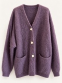 Kardigan sweter Lumi — wełna z kaszmirem | Premium lila