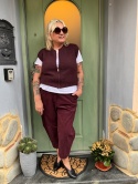 Spodnie Bandi Wendy Trendy – miękki sztruks w kolorach jesieni burgund