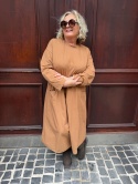 Sukienka Moka — bawełniany oversize z kieszeniami Wiya camel