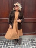 Sukienka Moka — bawełniany oversize z kieszeniami Wiya camel