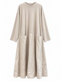 Sukienka Moka — bawełniany oversize z kieszeniami Wiya taupe