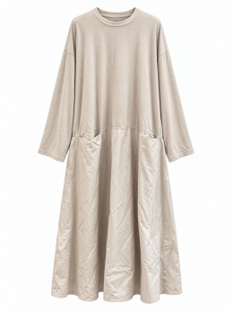 Sukienka Moka — bawełniany oversize z kieszeniami Wiya taupe