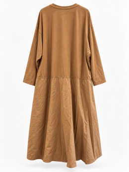 Sukienka Moka — bawełniany oversize z kieszeniami Wiya camel
