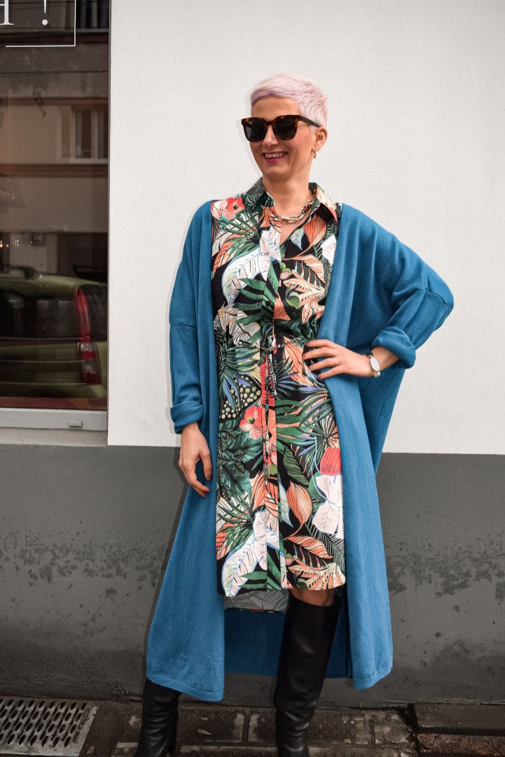 Sweter Kardigan Alaska long turkus Sweter Kardigan Alaska long turkus