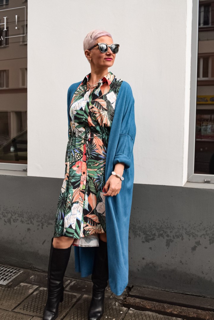Sweter Kardigan Alaska long turkus Sweter Kardigan Alaska long turkus