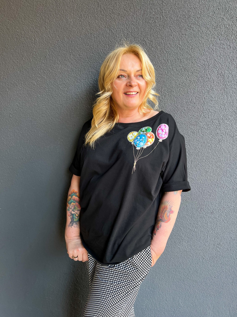 Bluzka t-shirt MOLI balony czarna Bluzka t-shirt MOLI balony czarna