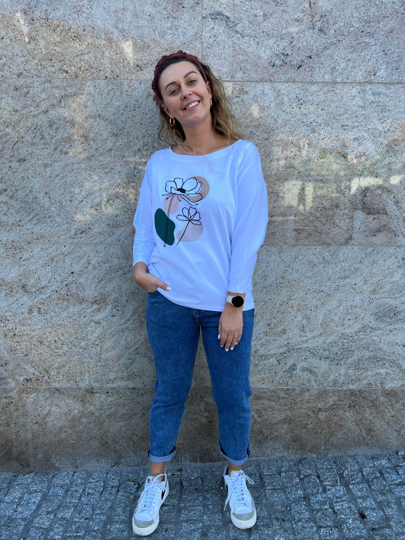 Bluzka t-shirt MOLI MINI flowers biała Bluzka t-shirt MOLI MINI flowers biała