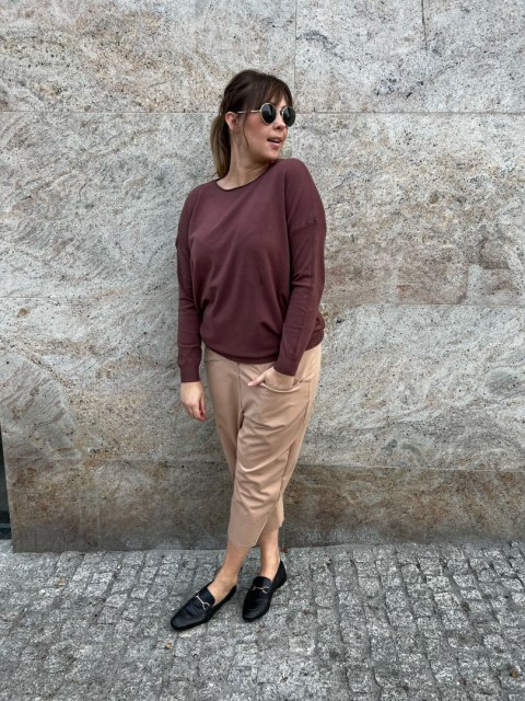 Spodnie baggy PUNTO Wendy Trendy nude Spodnie baggy PUNTO Wendy Trendy nude