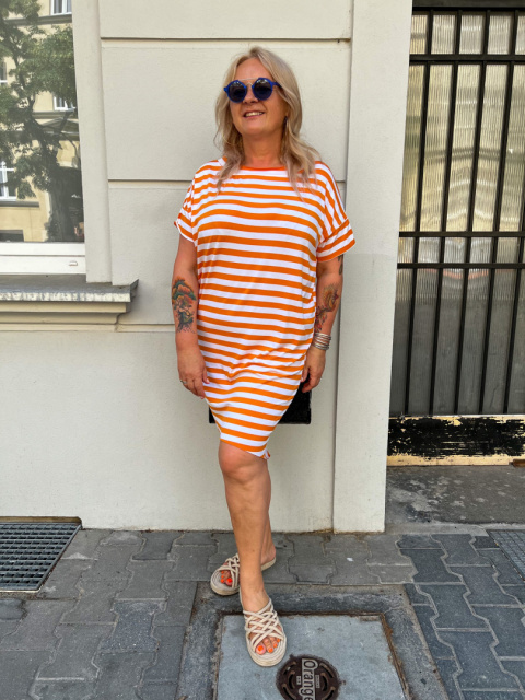 Sukienka FIBI paski orange Sukienka FIBI paski orange