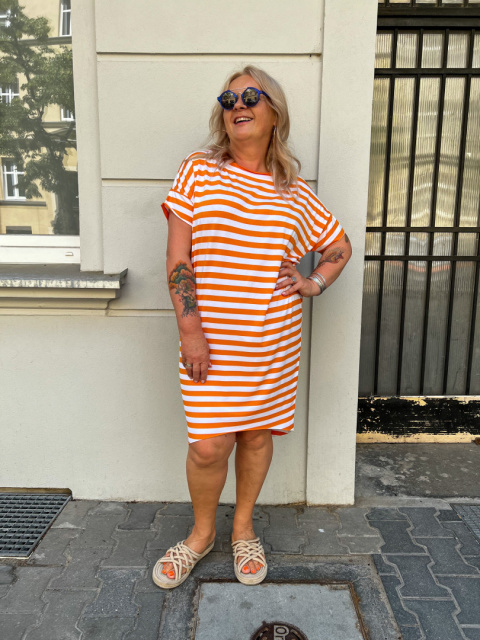 Sukienka FIBI paski orange Sukienka FIBI paski orange