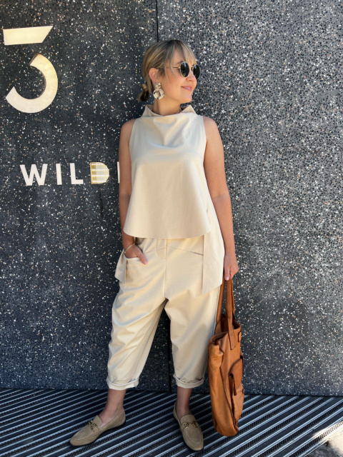 Spodnie baggy PUNTO Wendy Trendy jasny beż Spodnie baggy PUNTO Wendy Trendy jasny beż