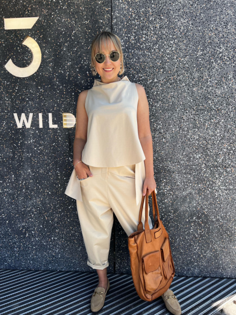 Spodnie baggy PUNTO Wendy Trendy jasny beż Spodnie baggy PUNTO Wendy Trendy jasny beż
