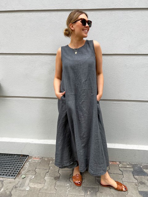 Sukienka STELLA grafit Wendy Trendy Sukienka STELLA grafit Wendy Trendy